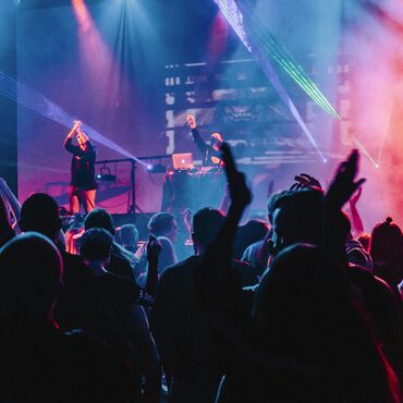 A concert in pink light